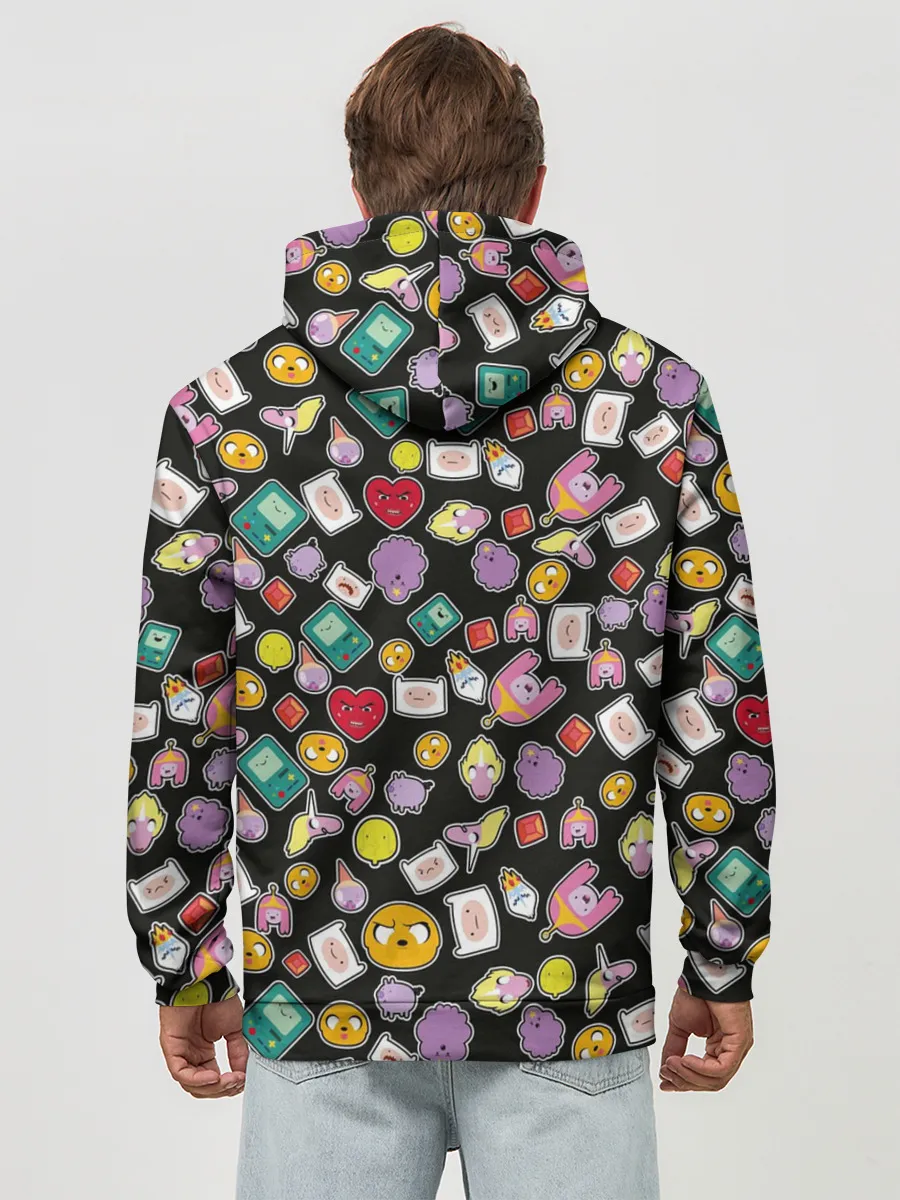 Худи мужской база хлопок / Adventure Time stickers