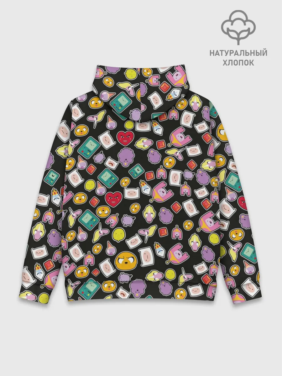 Худи мужской база хлопок / Adventure Time stickers