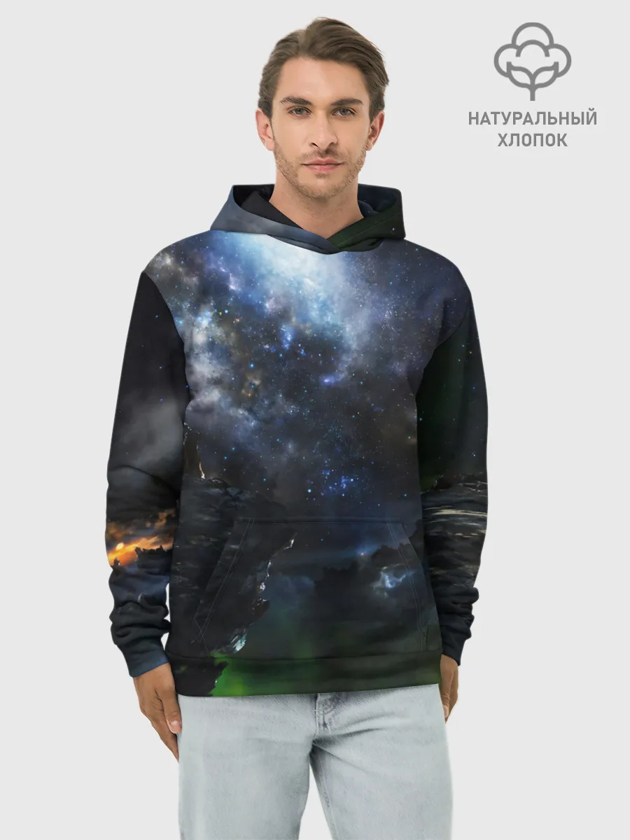 Худи мужской база хлопок / Космос