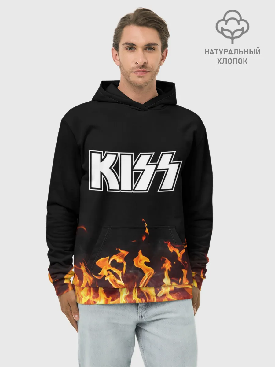 Худи мужской база хлопок / Kiss