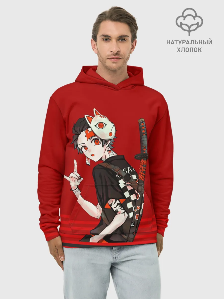 Худи мужской база хлопок / Kimetsu no Yaiba
