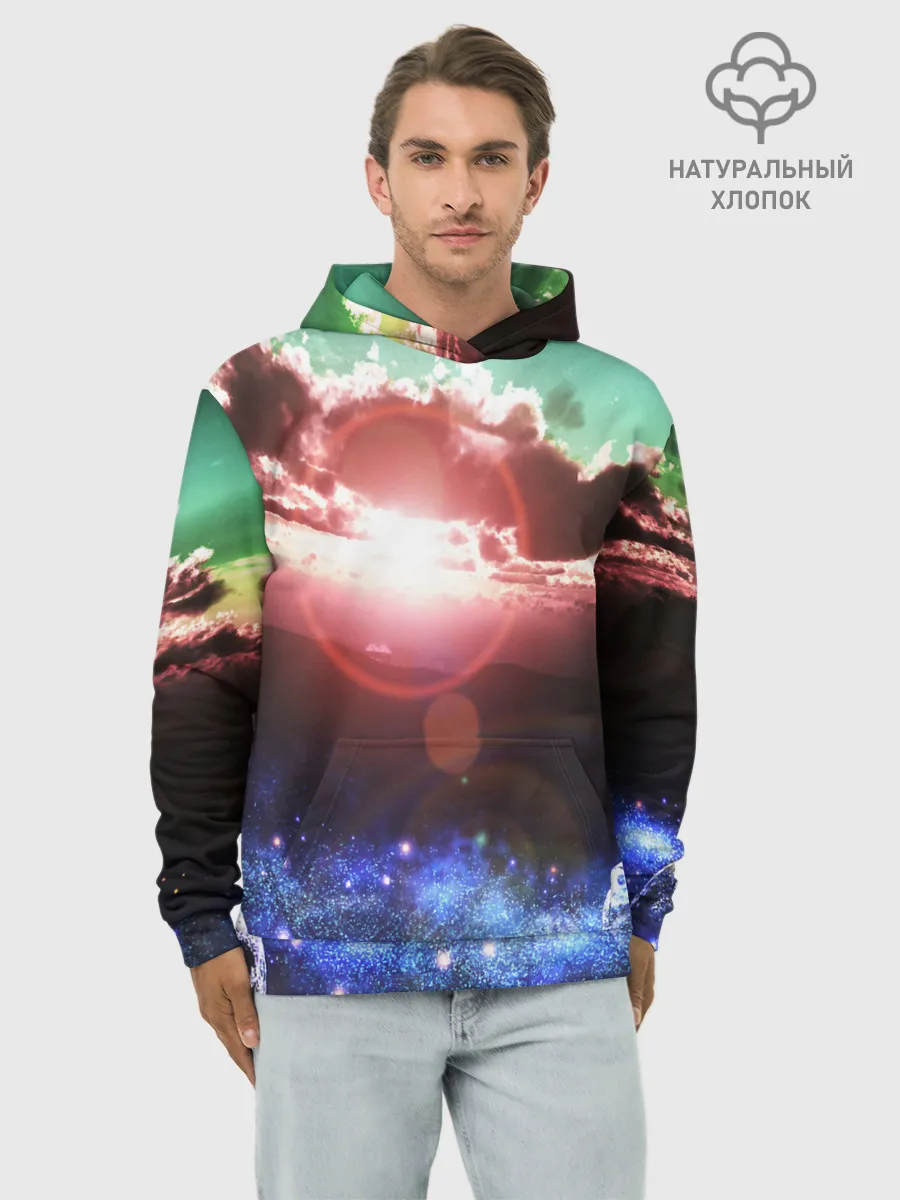 Худи мужской база хлопок / ЗАКАТ НОЧНОЙ