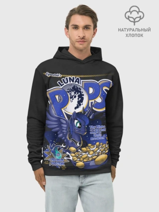 Худи мужской база хлопок / Мой маленький пони Luna pops