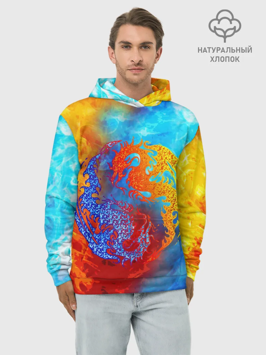 Худи мужской база хлопок / Битва огней x Драконы