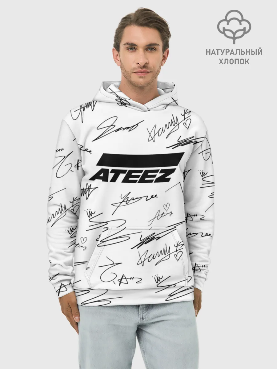 Худи мужской база хлопок / ATEEZ АВТОГРАФЫ