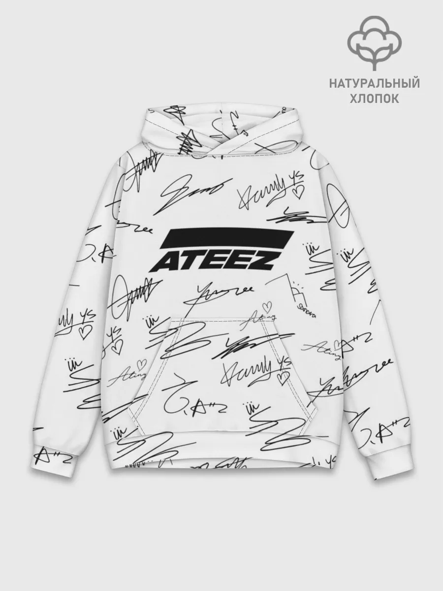 Худи мужской база хлопок / ATEEZ АВТОГРАФЫ