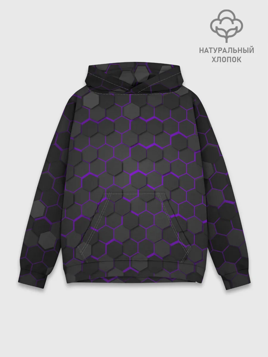 Худи мужской база хлопок / OCTAGON сиреневый