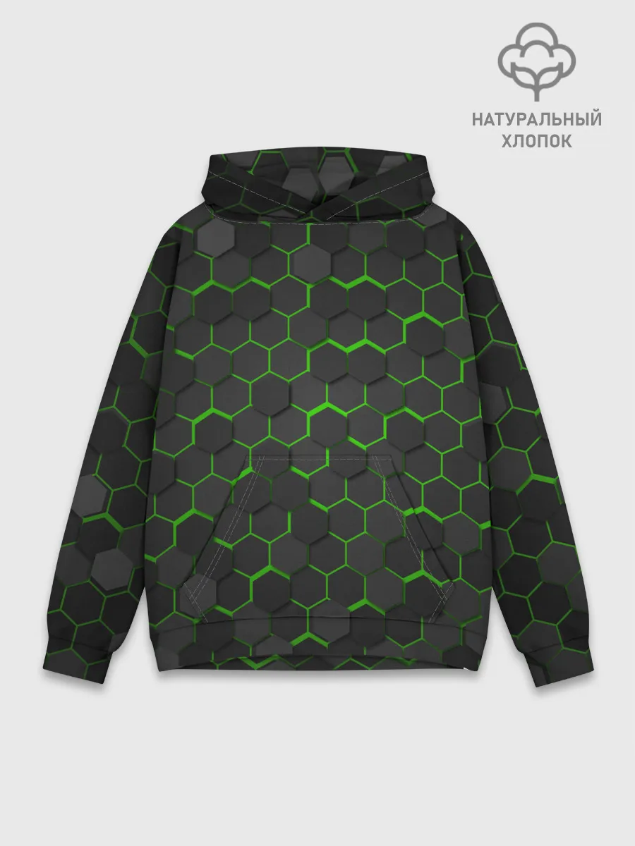 Худи мужской база хлопок / OCTAGON зеленый