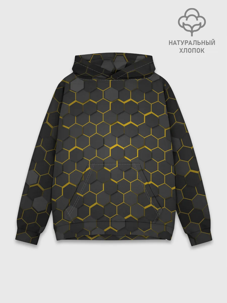 Худи мужской база хлопок / OCTAGON желтый