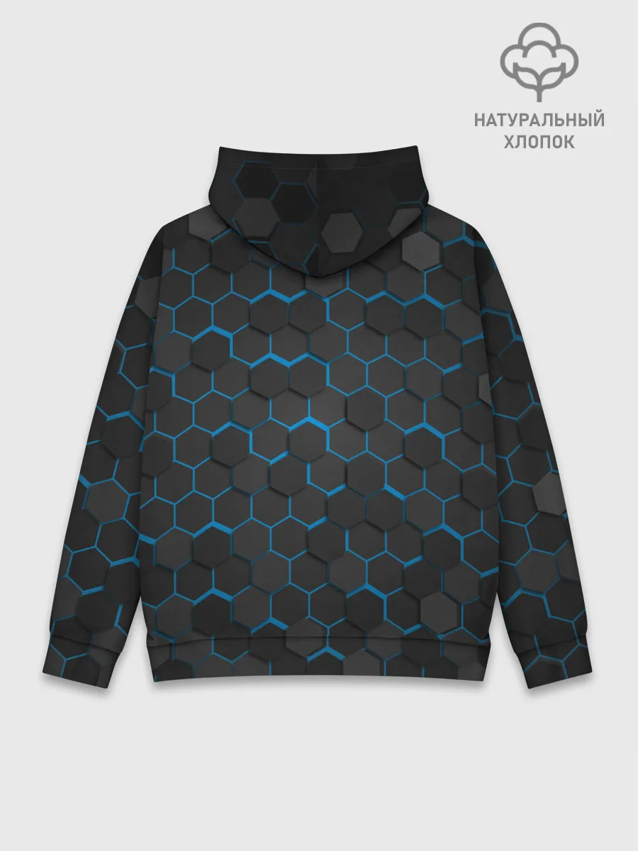 Худи мужской база хлопок / OCTAGON голубой