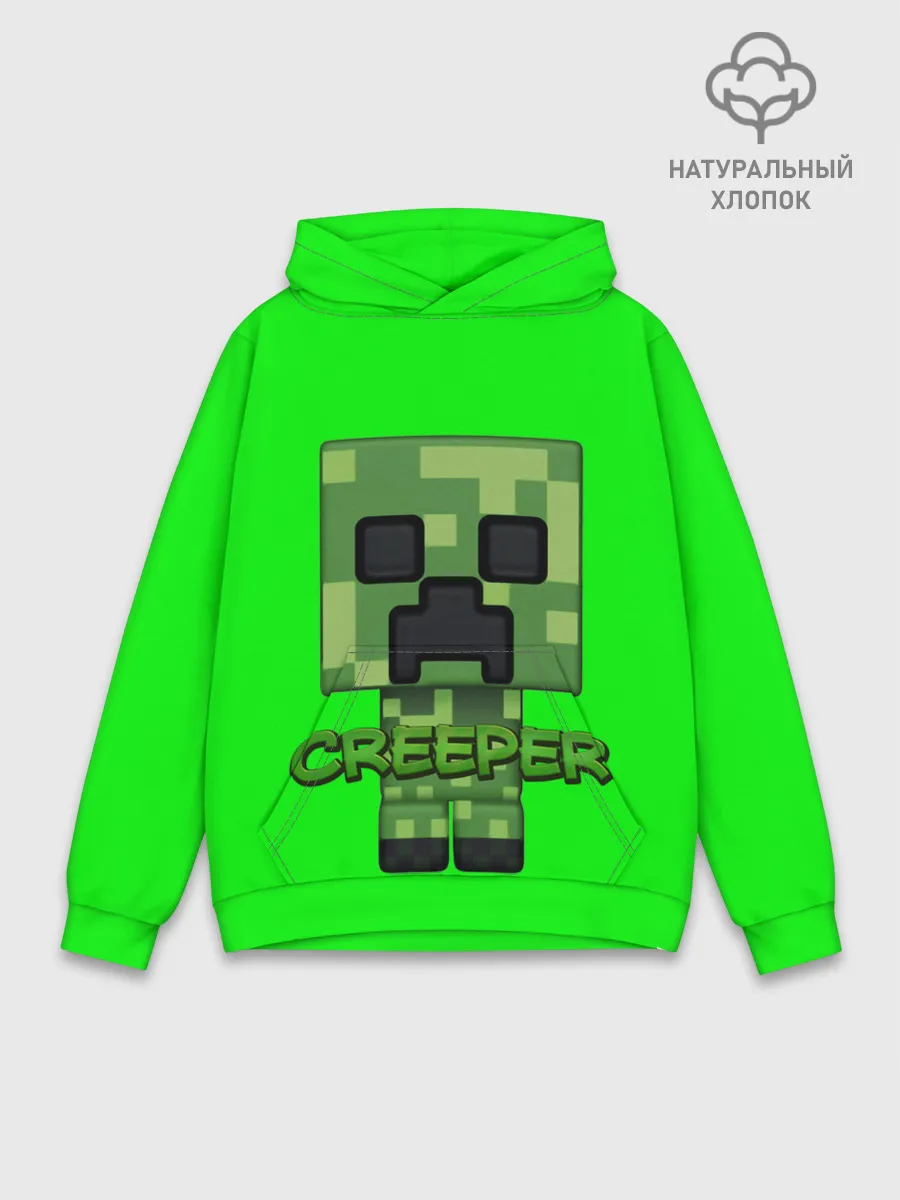 Худи мужской база хлопок / MINECRAFT CREEPER