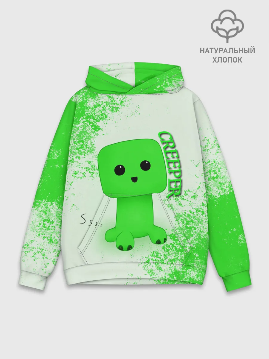 Худи мужской база хлопок / MINECRAFT CREEPER