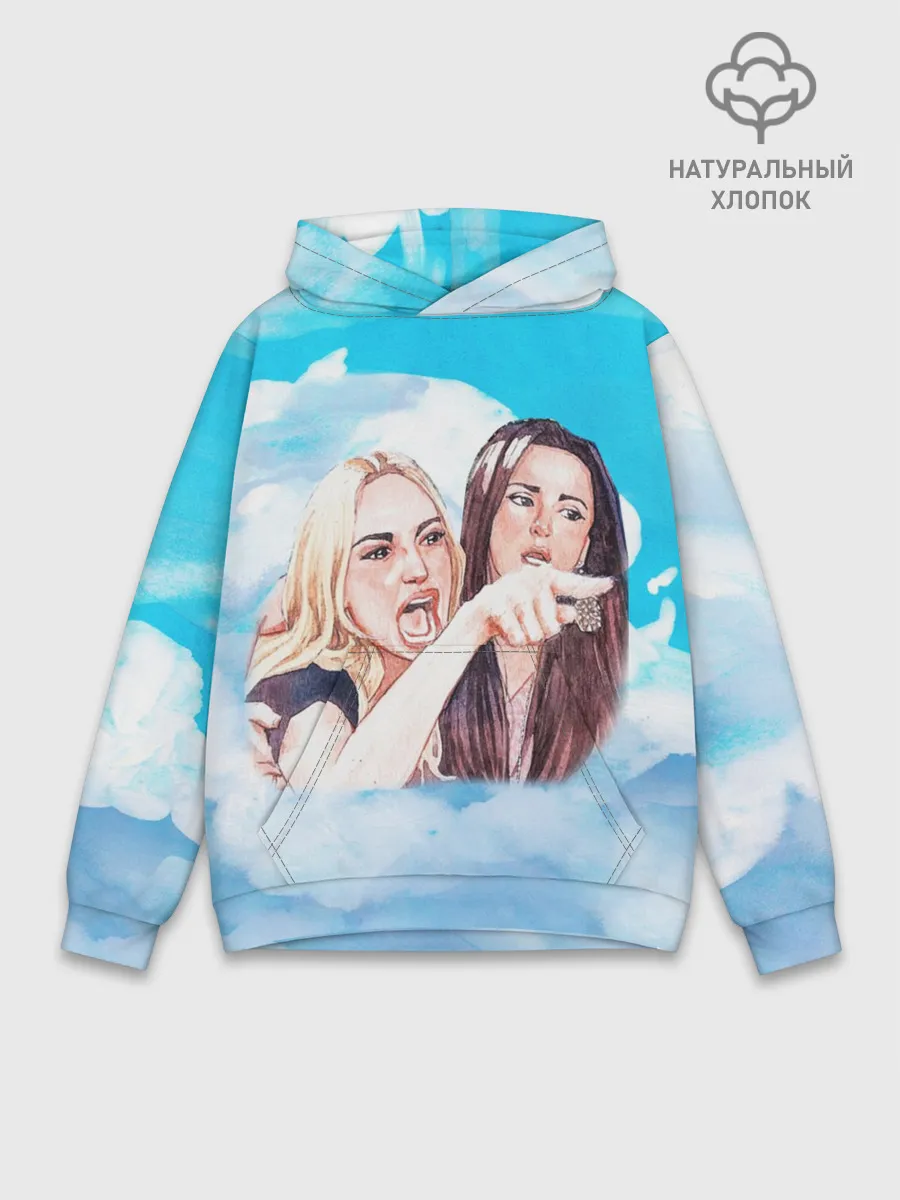 Худи мужской база хлопок / Акварельный Мем