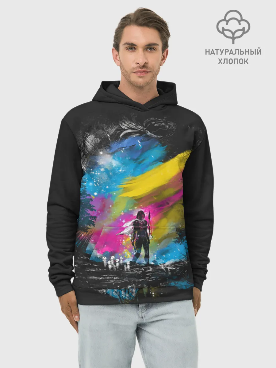 Худи мужской база хлопок / Принцесса Мононоке