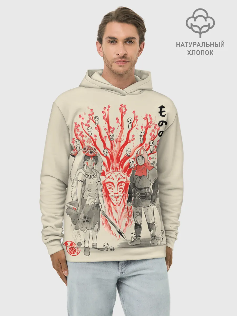 Худи мужской база хлопок / Принцесса Мононоке