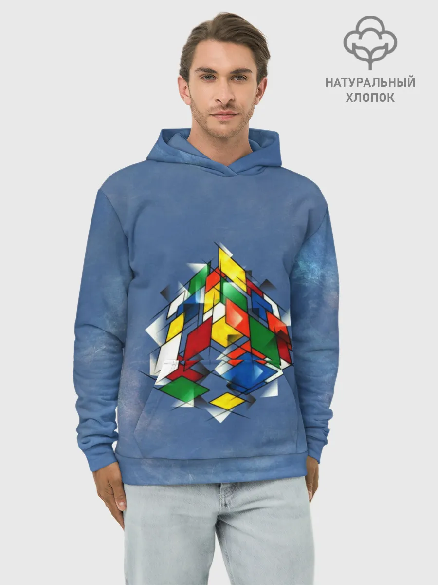Худи мужской база хлопок / Кубик Рубика