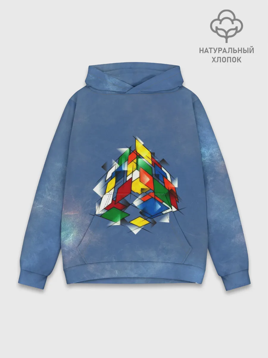 Худи мужской база хлопок / Кубик Рубика