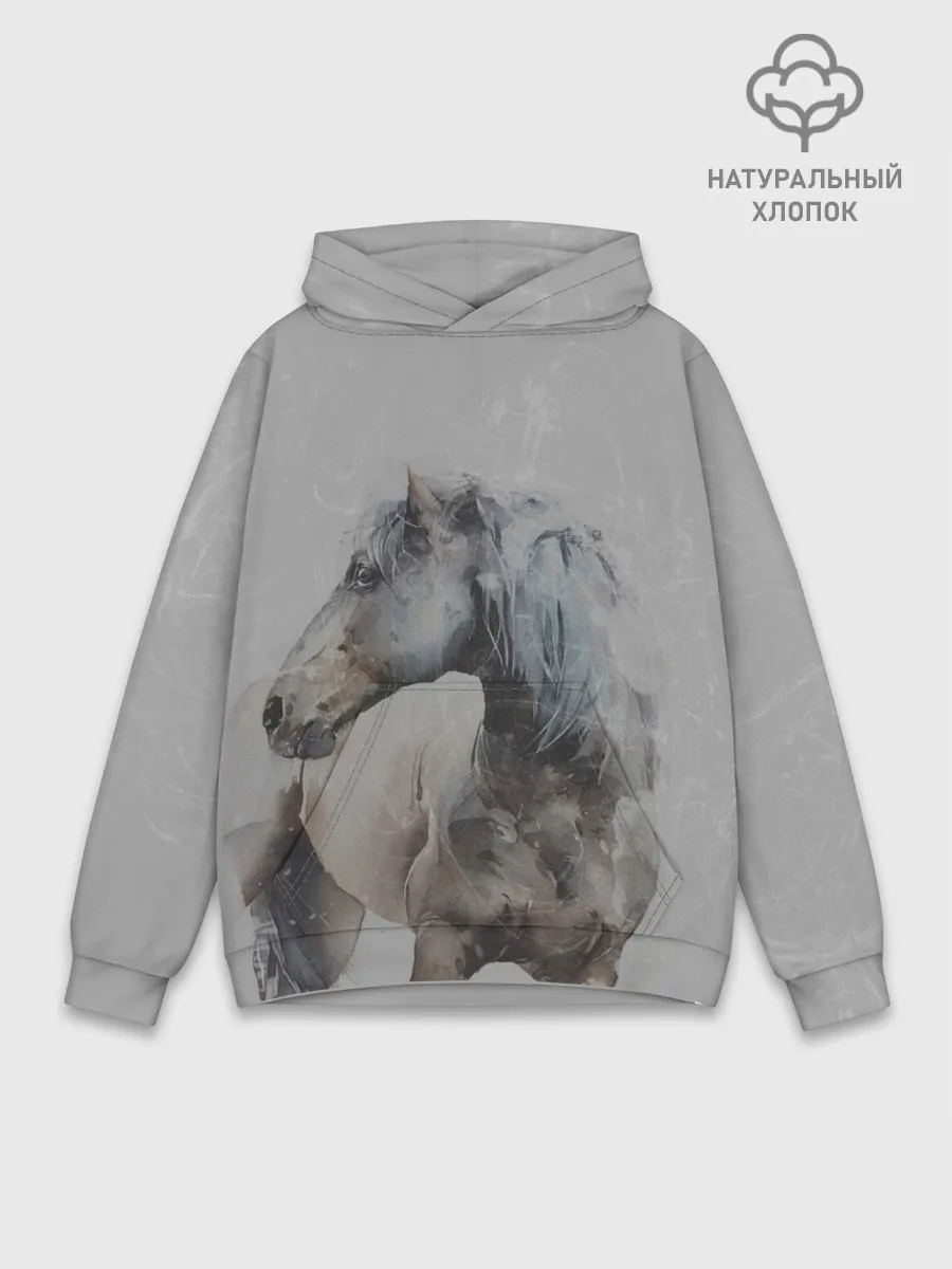 Худи мужской база хлопок / лошадь