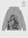 Худи мужской база хлопок / лошадь