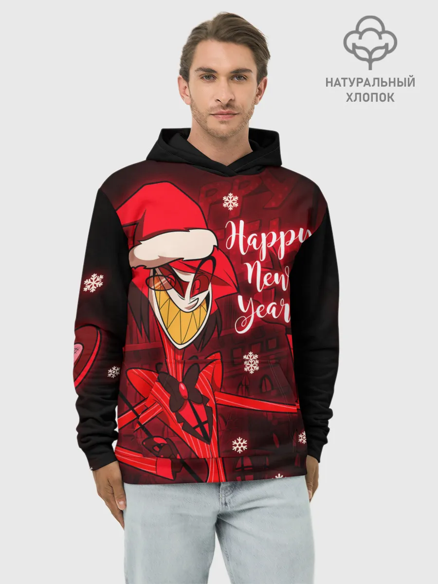 Худи мужской база хлопок / Новогодний Отель Хазбин