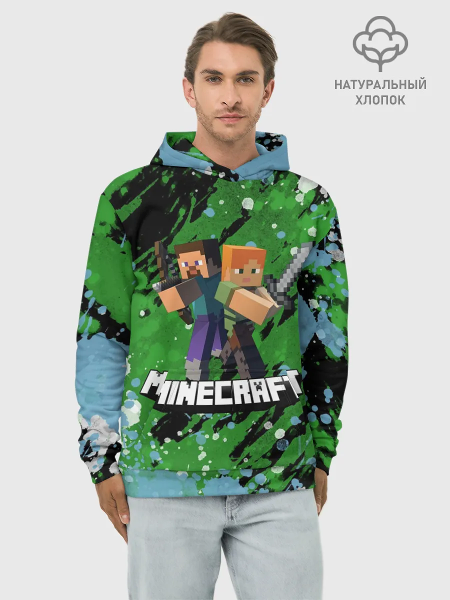 Худи мужской база хлопок / Minecraft / Майнкрафт