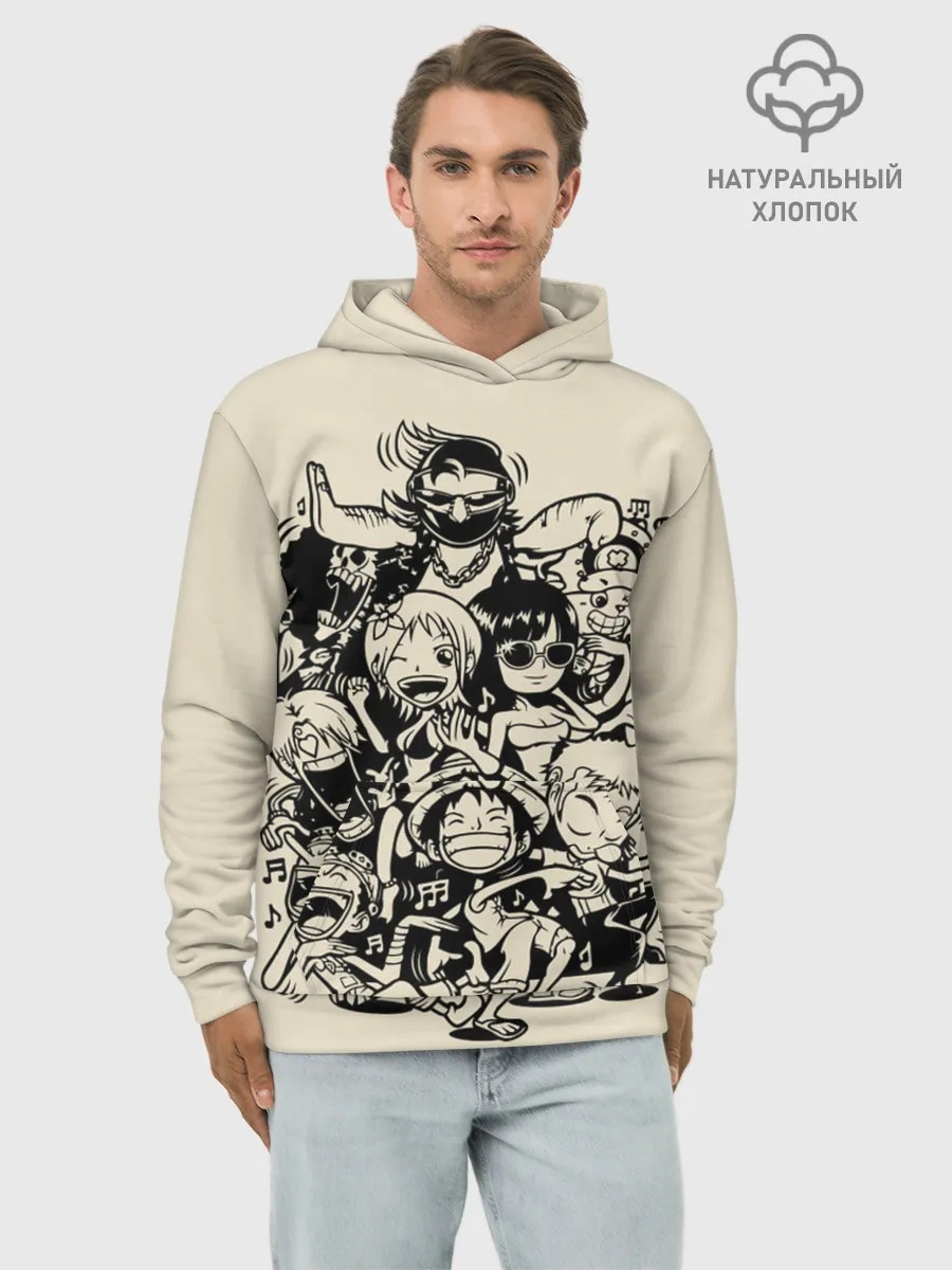 Худи мужской база хлопок / герои One Piece