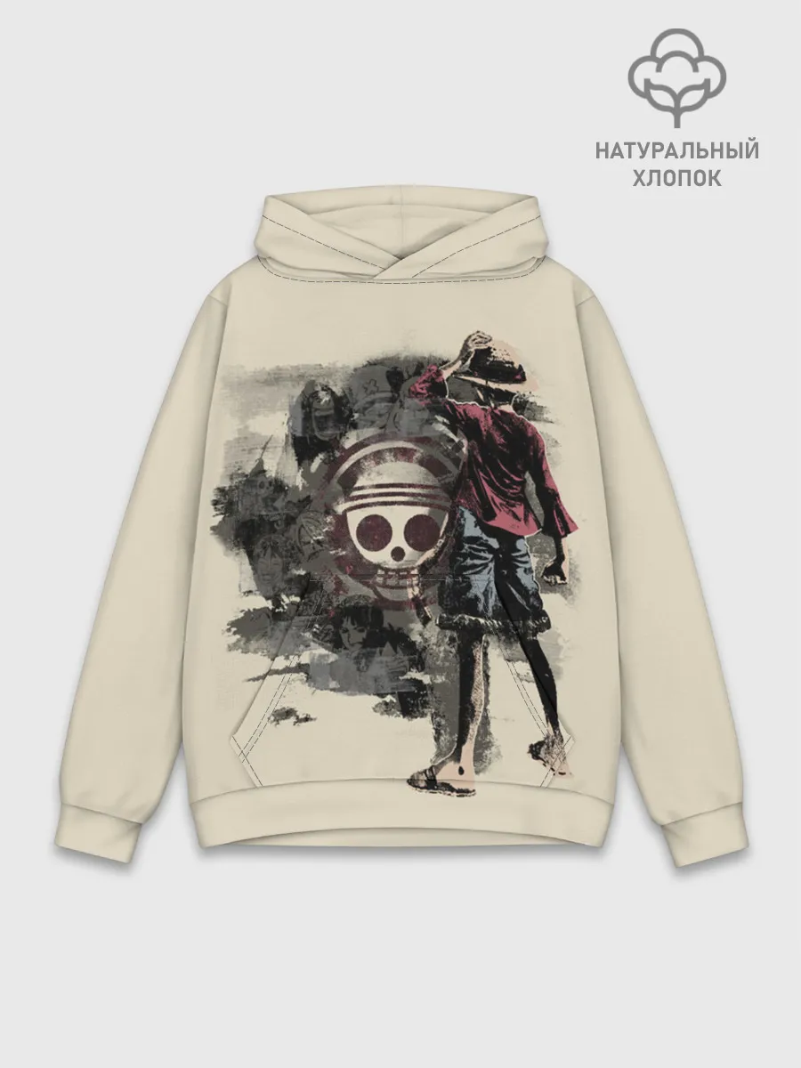 Худи мужской база хлопок / Пиратский остров One Piece
