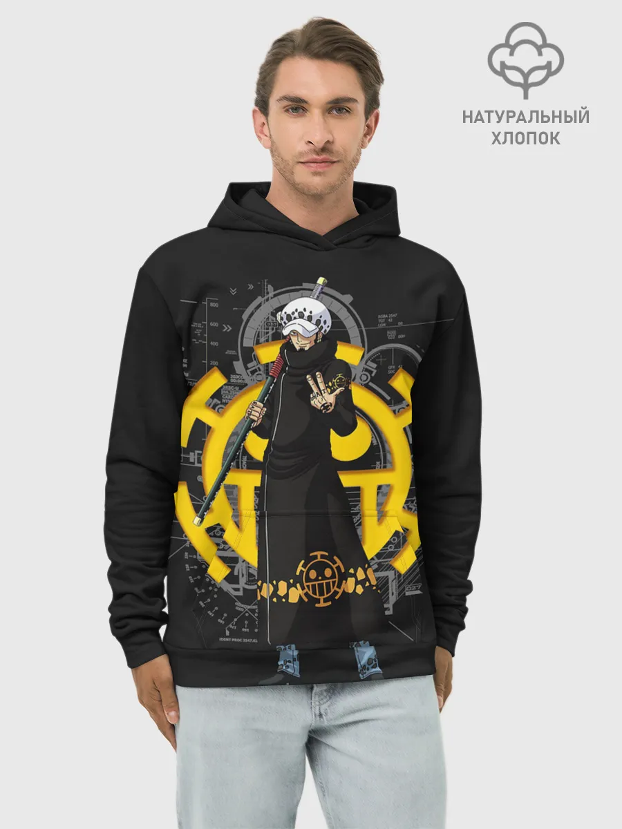Худи мужской база хлопок / Лого One Piece