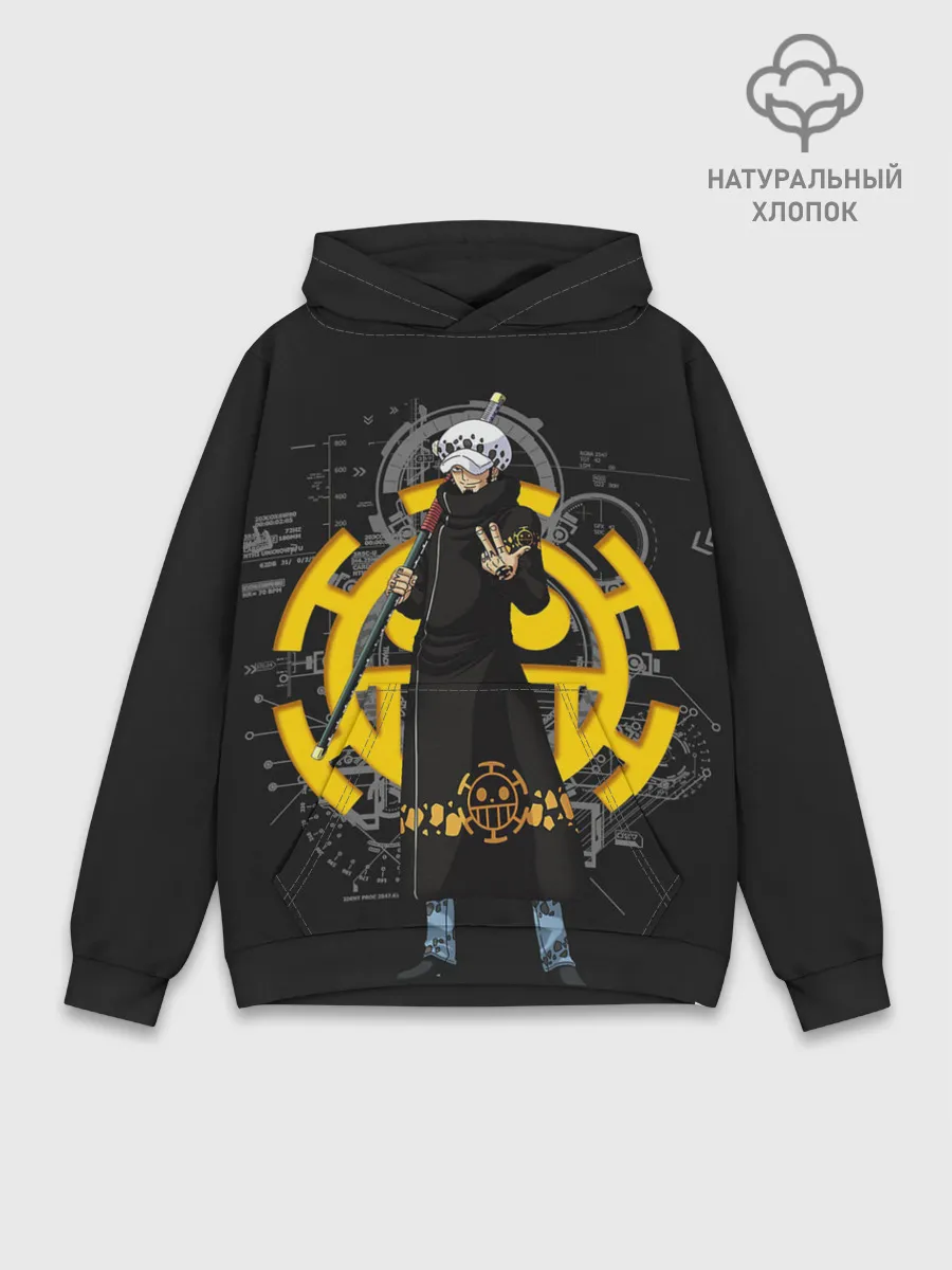 Худи мужской база хлопок / Лого One Piece