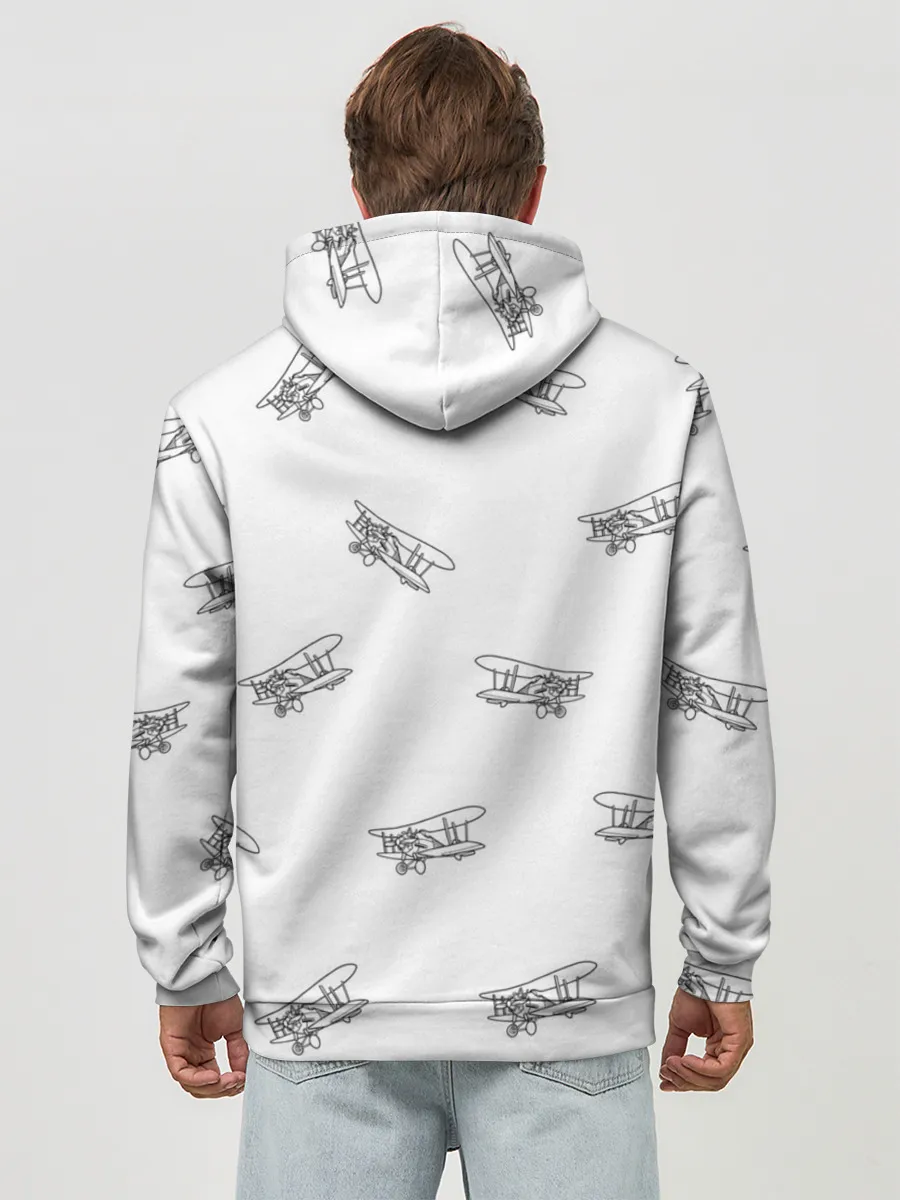 Худи мужской база хлопок / Самолеты к бою!