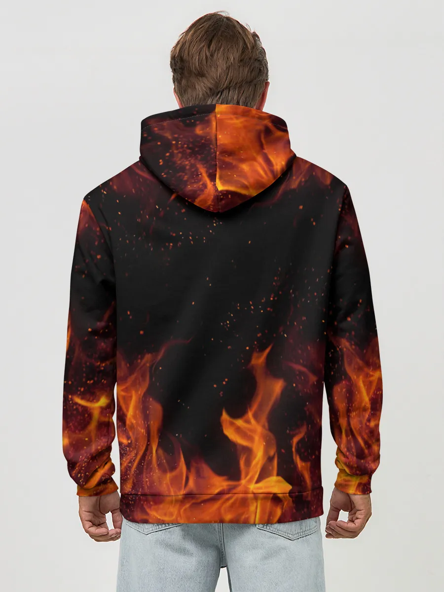 Худи мужской база хлопок / Kimetsu no Yaiba в огне