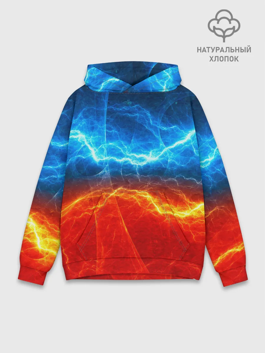 Худи мужской база хлопок / Лёд и огонь