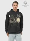 Худи мужской база хлопок / My Neighbor Totoro группа на черном