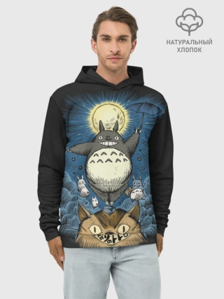 Худи мужской база хлопок / My Neighbor Totoro кот и заяц