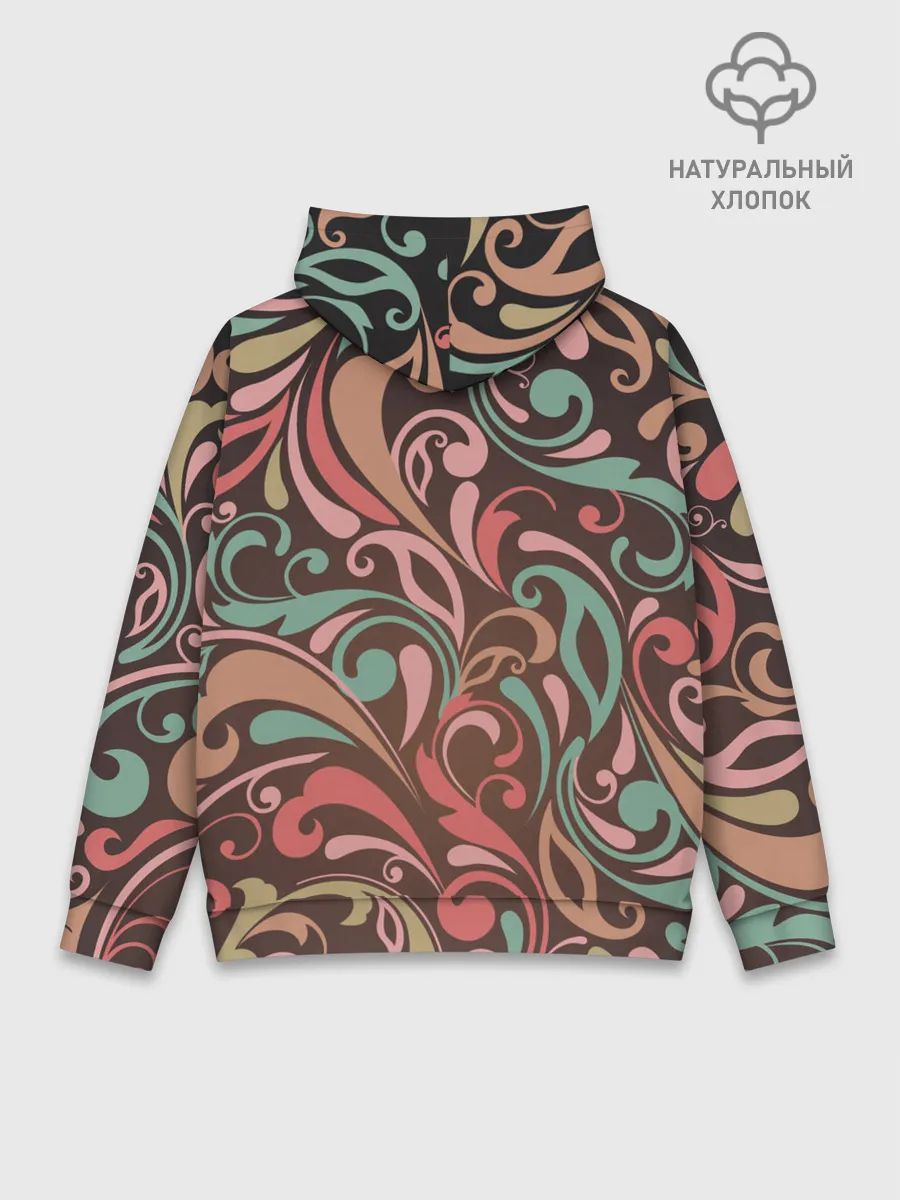 Худи мужской база хлопок / Узор хохломы