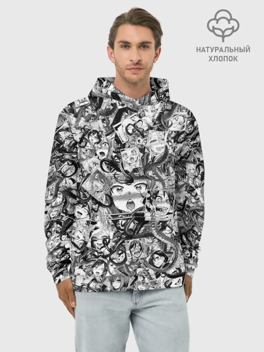 Худи мужской база хлопок / Ахегао с щупальцами