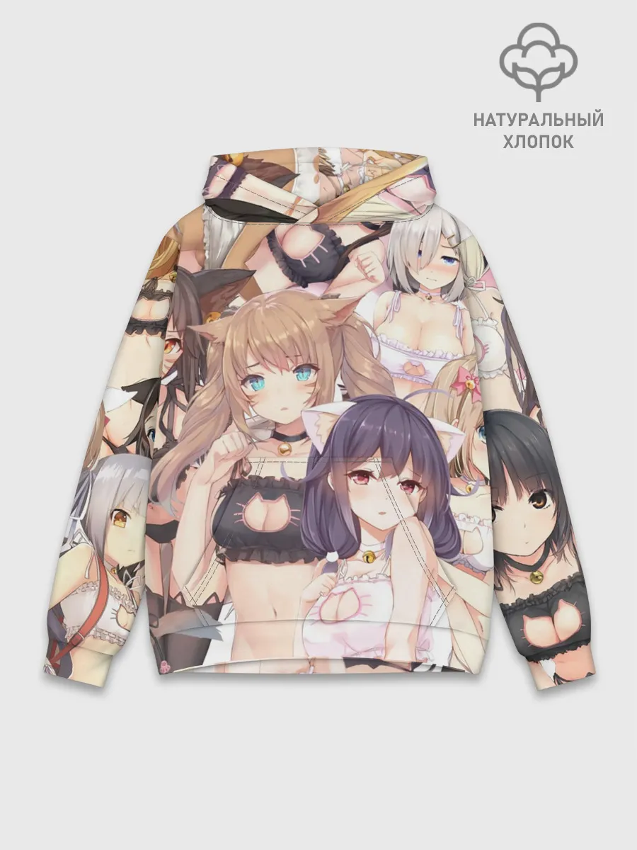 Худи мужской база хлопок / Эччи гарем