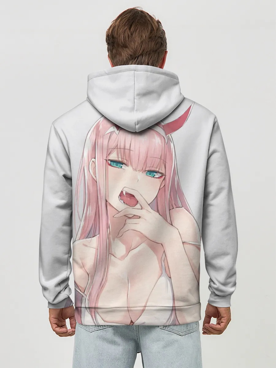Худи мужской база хлопок / Ahegao Zero Two