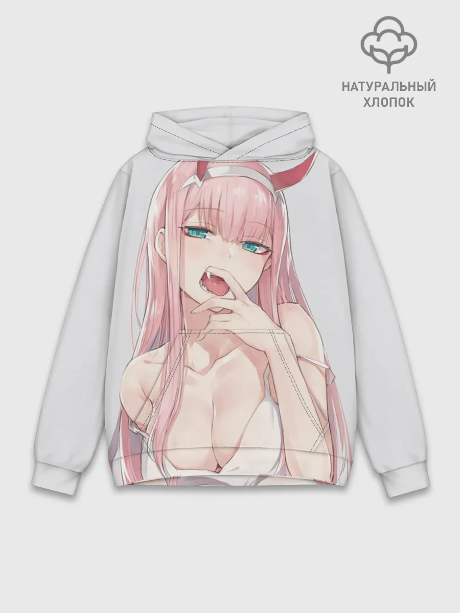 Худи мужской база хлопок / Ahegao Zero Two