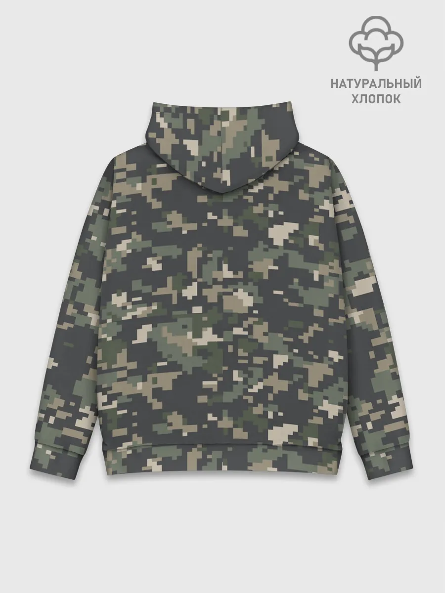 Худи мужской база хлопок / Пиксельный камуфляж