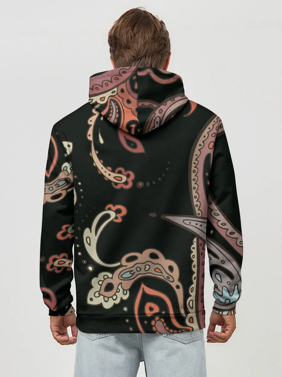 Худи мужской база хлопок / Расписной узор