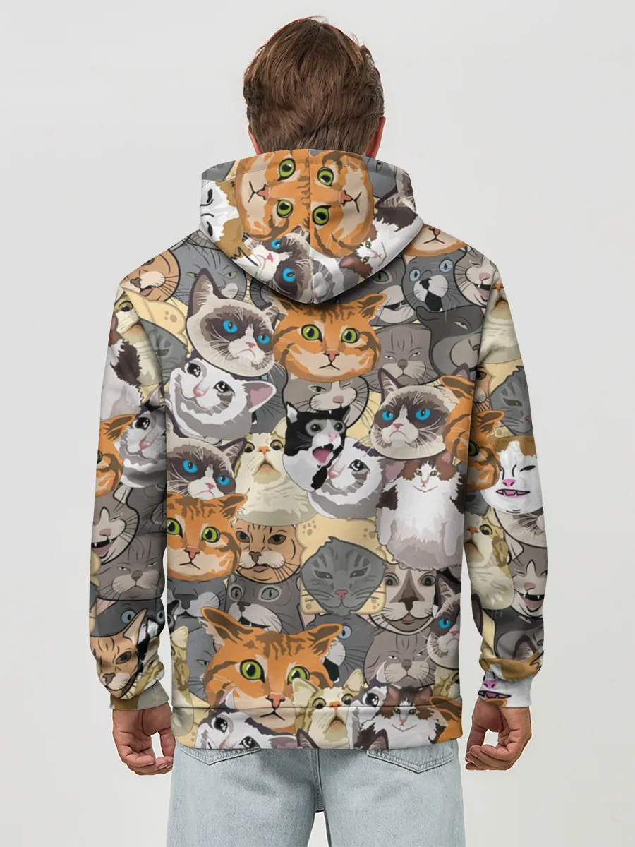 Худи мужской база хлопок / ALL CATS MEMES