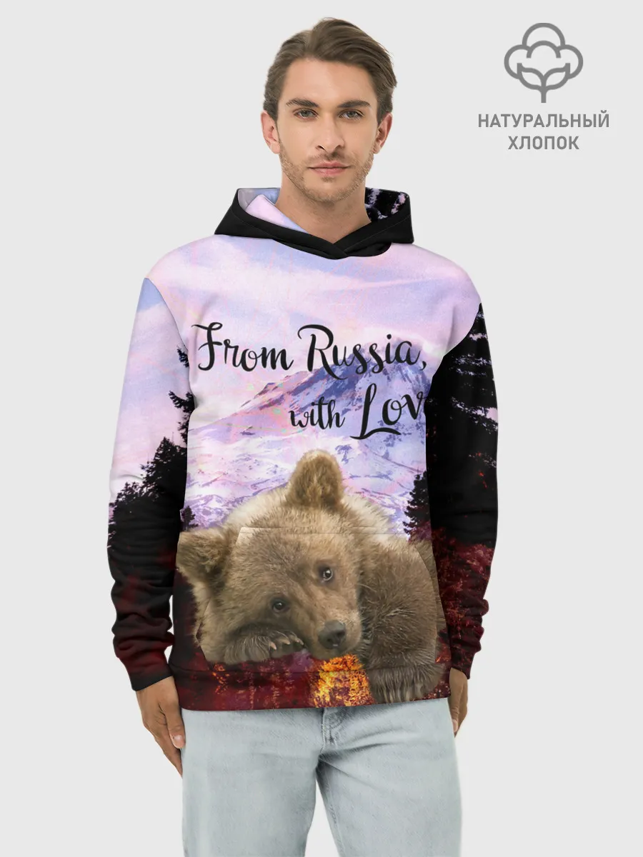 Худи мужской база хлопок / Из России с любовью