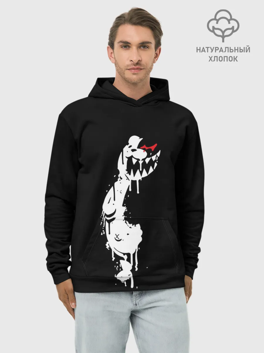 Худи мужской база хлопок / MONOKUMA в темноте