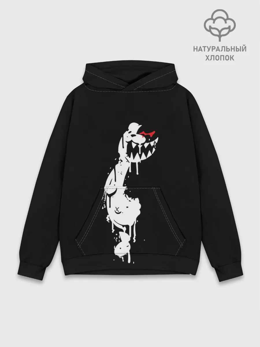 Худи мужской база хлопок / MONOKUMA в темноте