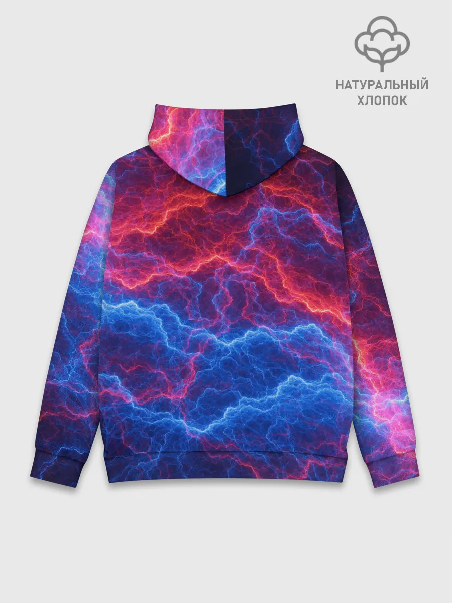 Худи мужской база хлопок / Молнии: Огонь и лед