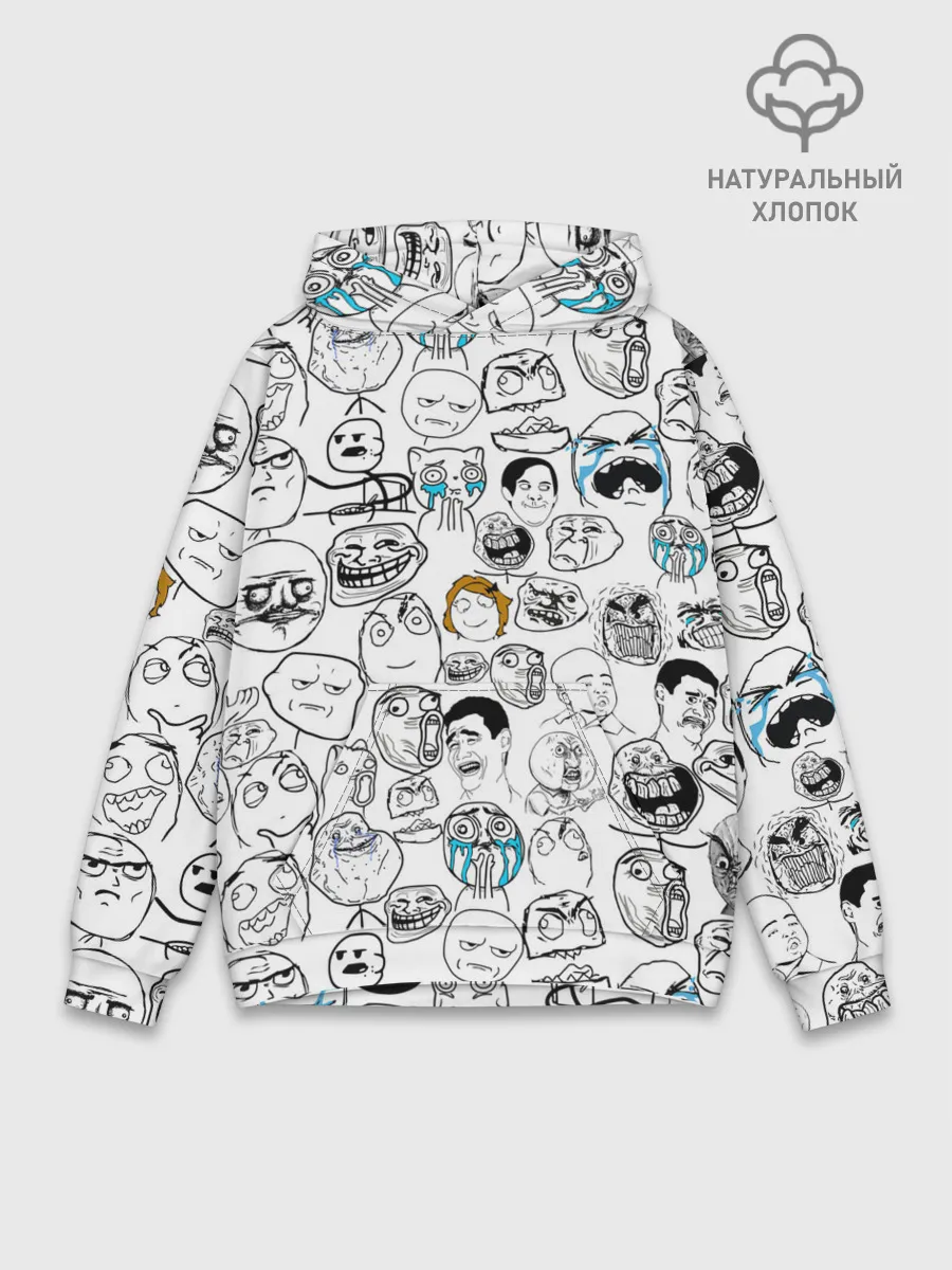 Худи мужской база хлопок / МЕМЫ