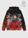 Худи мужской база хлопок / Kimetsu no Yaiba в пламени