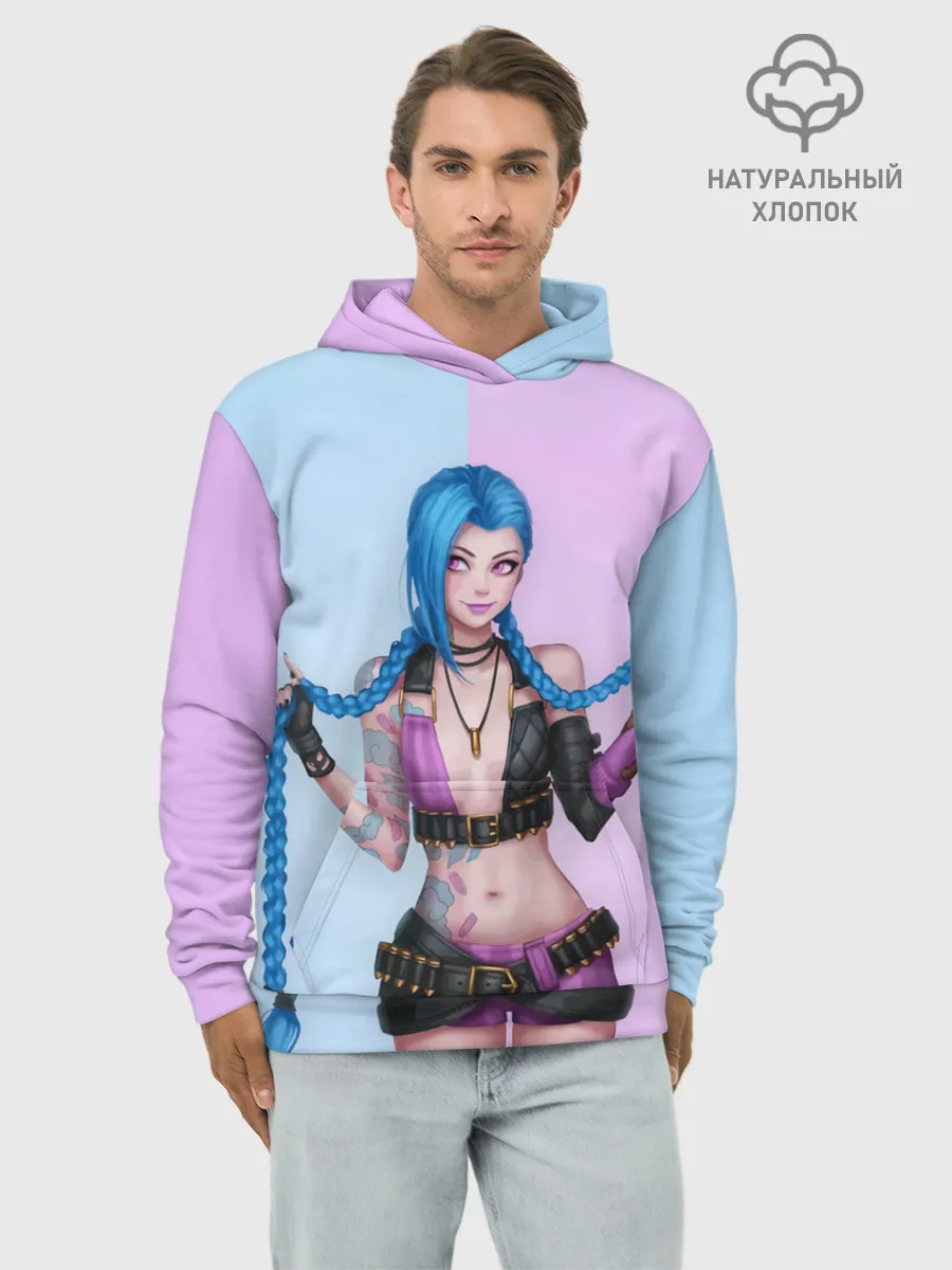 Худи мужской база хлопок / League of Legends Jinx