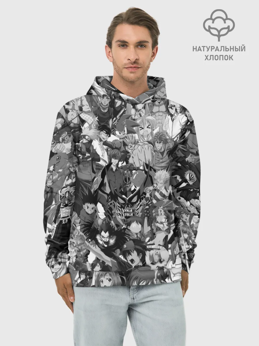 Худи мужской база хлопок / ANIME HEROES